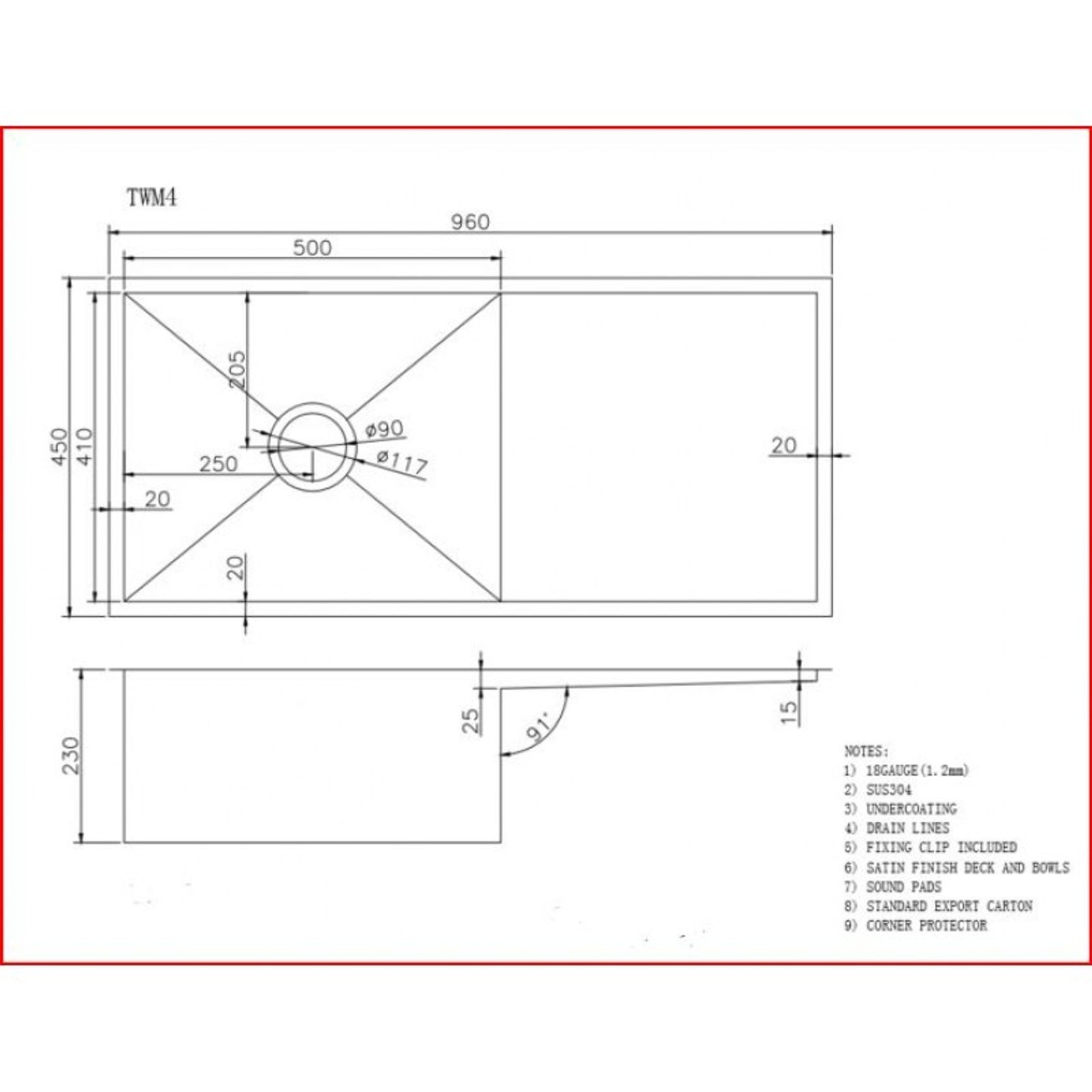 TWM4G 丨 S/S Kitchen Sink with Drainer Board gallery detail image