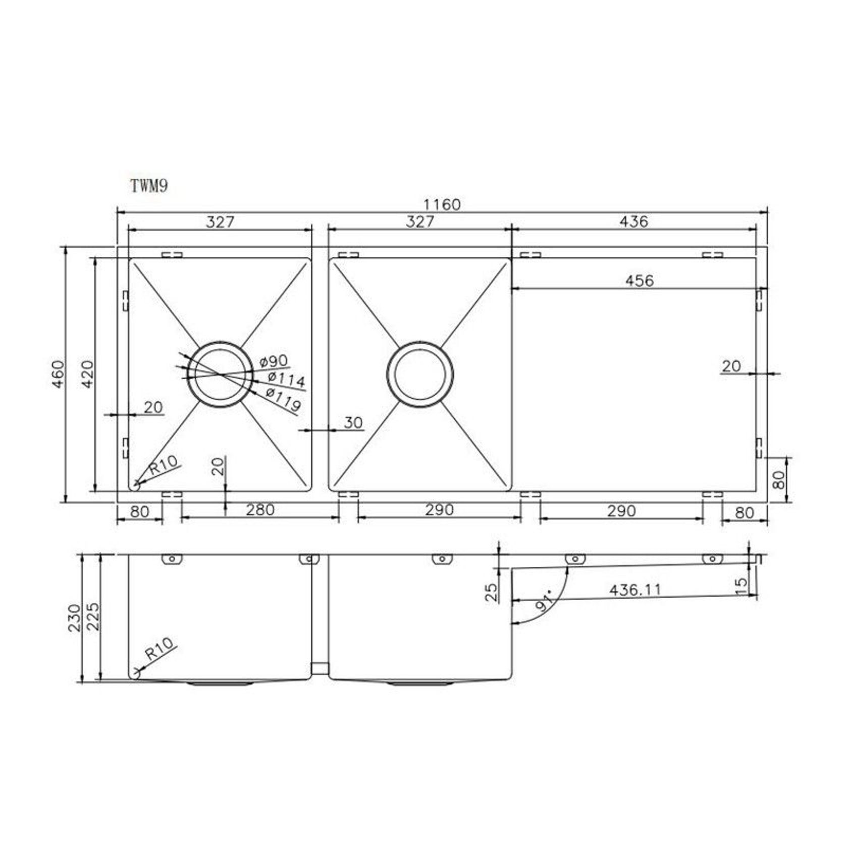 Stainless Steel Sink Double Bowl Brushed Brass gallery detail image