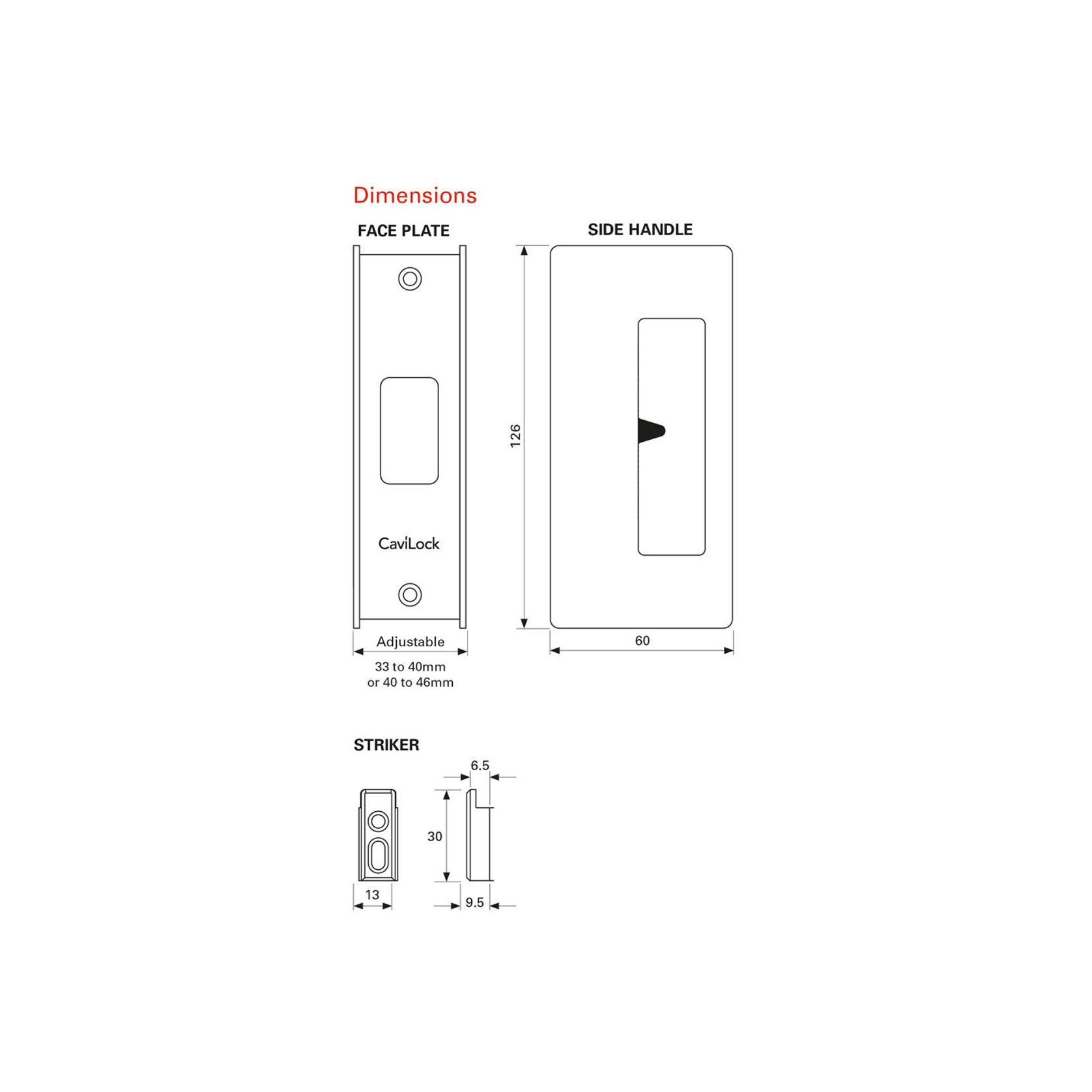 CaviLock CL200 Cavity Slider Door Handle gallery detail image