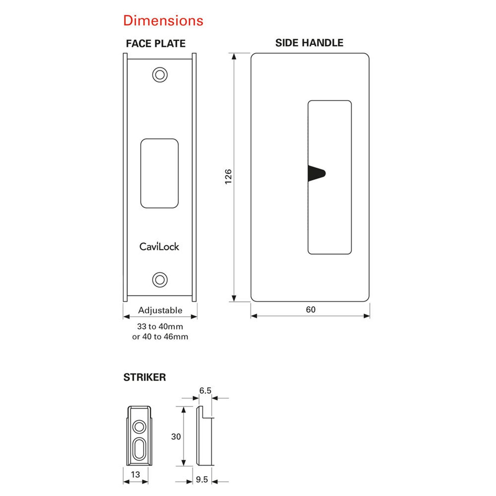 CaviLock CL205 Cavity Slider Door Handle gallery detail image