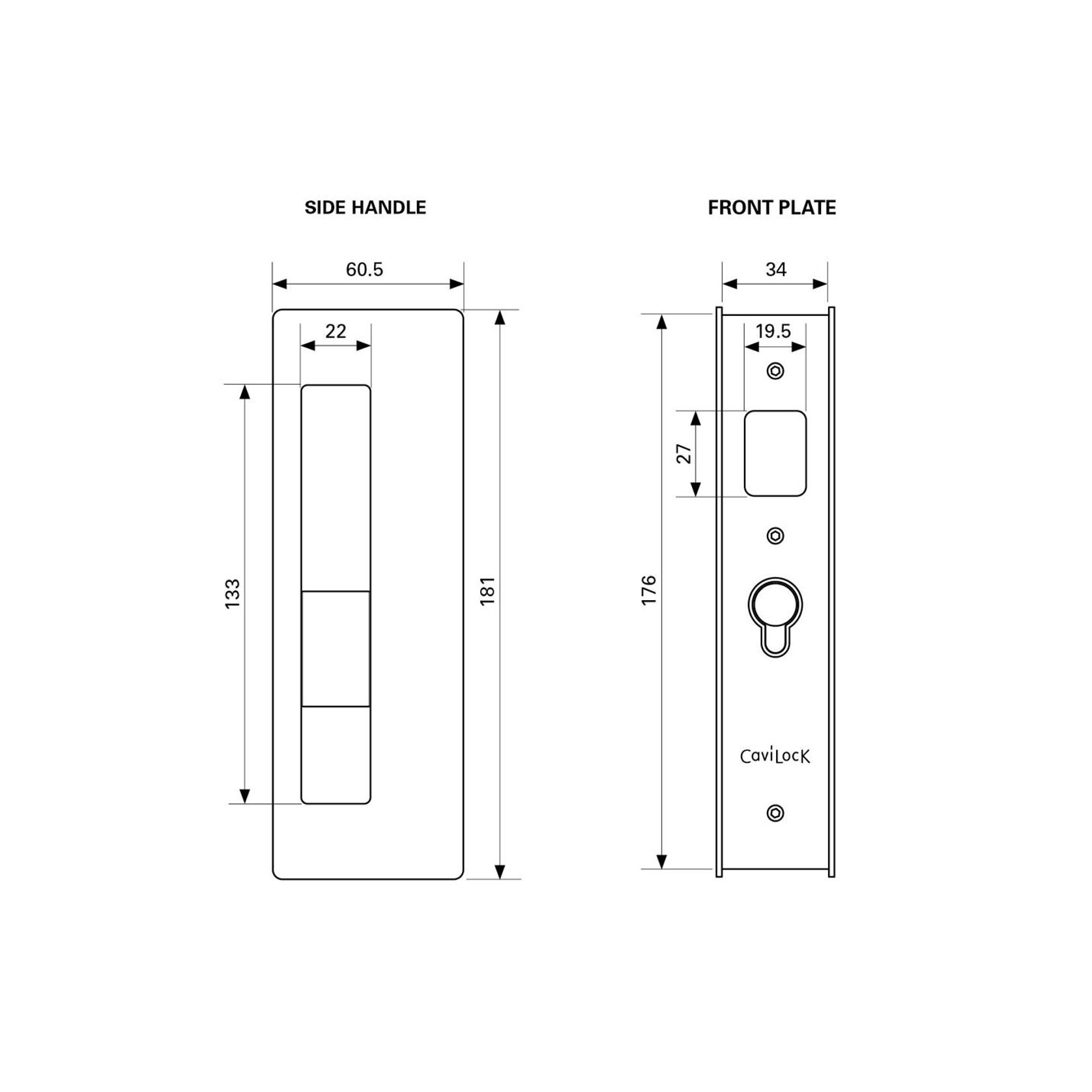 CaviLock CL400® Magnetic Cavity Slider Door Handle gallery detail image