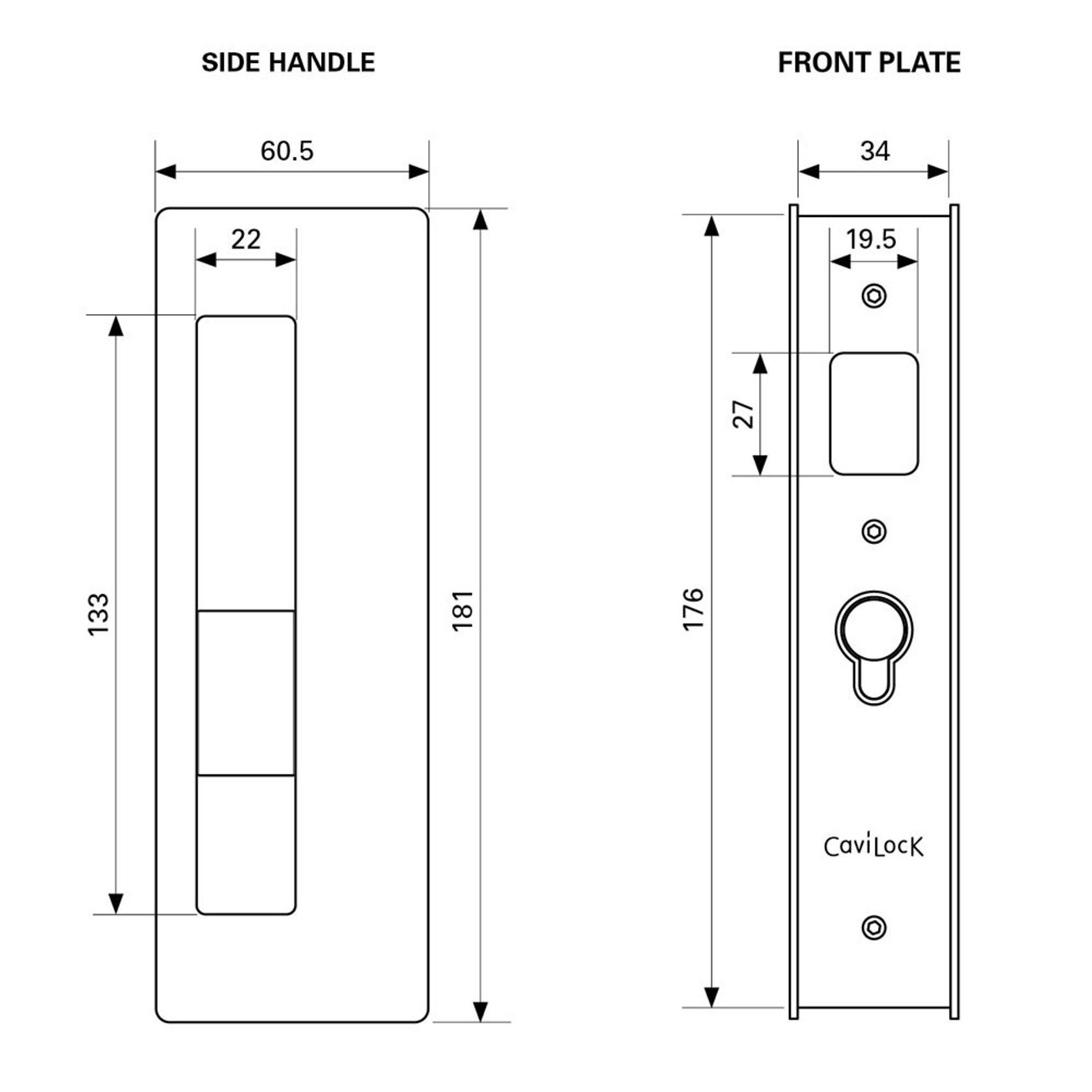 CaviLock CL400® Magnetic Cavity Slider Door Handle gallery detail image