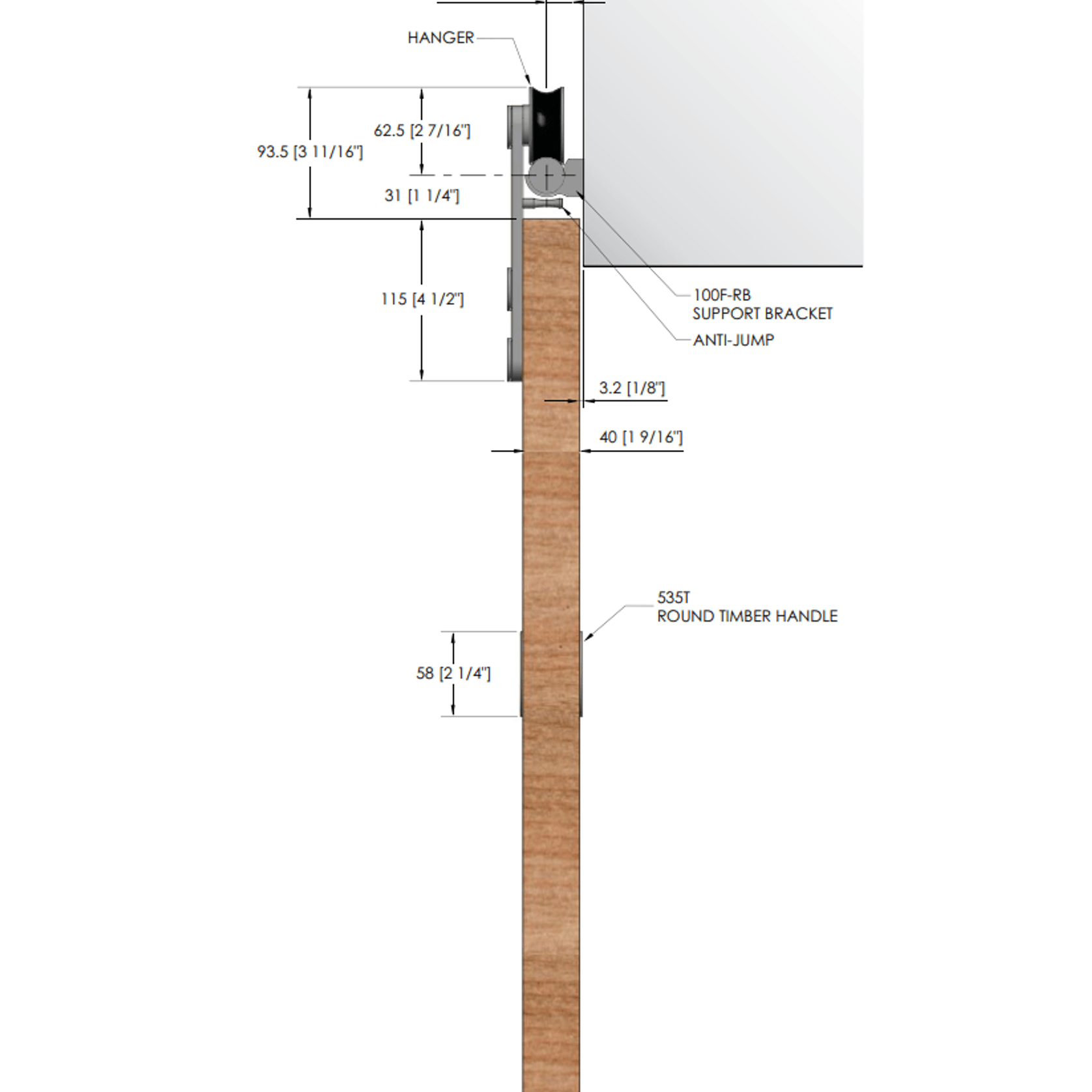 Brio Open Bar Rail for Sliding Doors gallery detail image