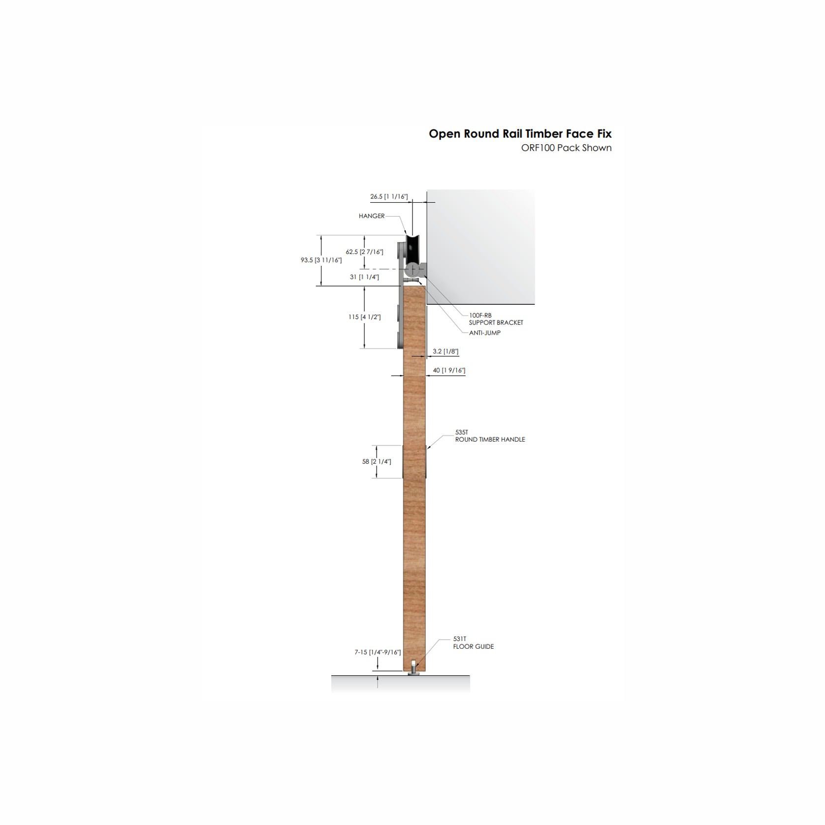 Brio Open Bar Rail for Sliding Doors gallery detail image