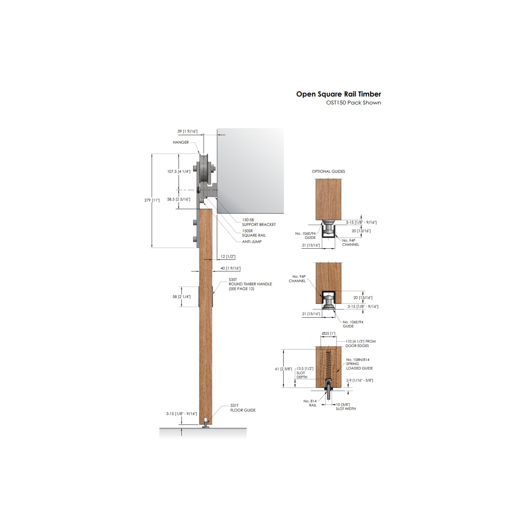 Brio Open Bar Rail for Sliding Doors gallery detail image