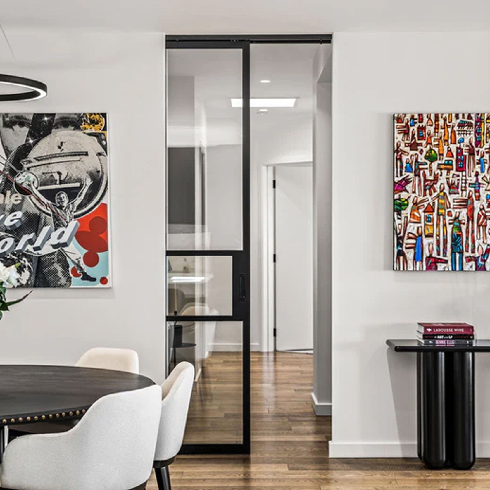 Steel Frame Glass Internal Sliding Doors - Galvanised P gallery detail image