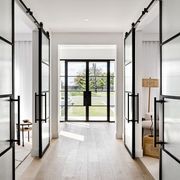 Steel Frame Glass Barn Sliding Doors - Galvanised FPS50 gallery detail image