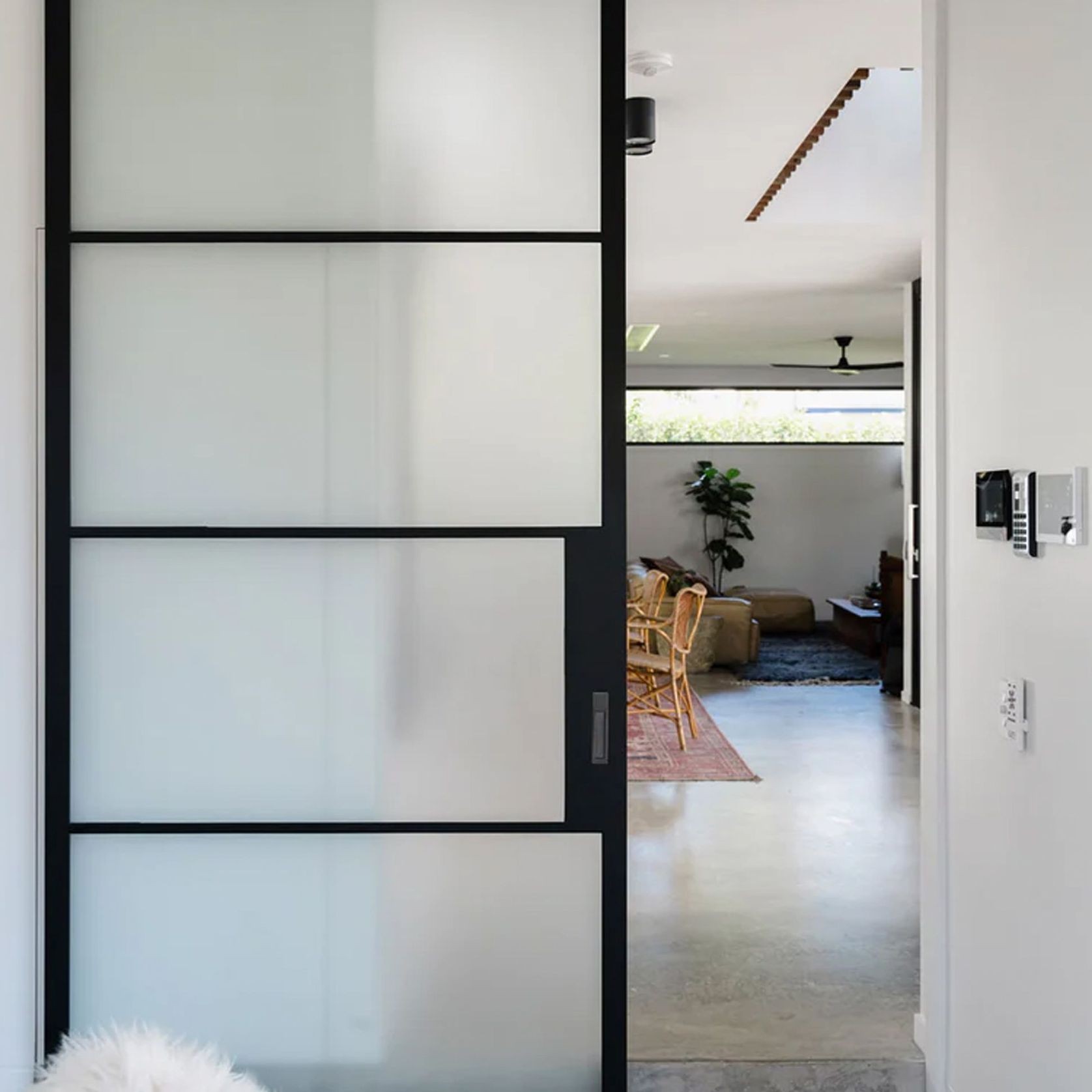 Steel Frame Glass Internal Sliding Doors - Galvanised P gallery detail image