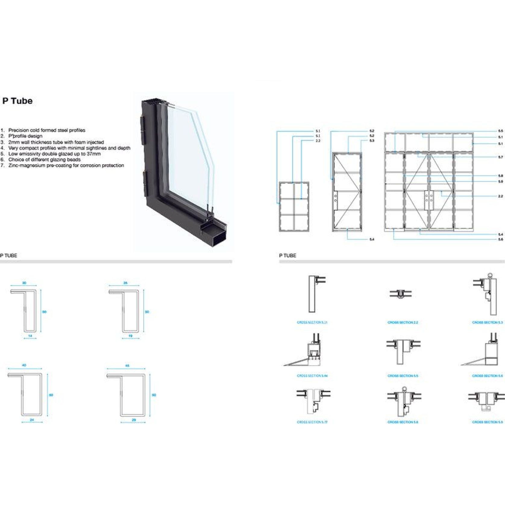 Steel Frame Glass Barn Sliding Doors - Galvanised FPS50 gallery detail image