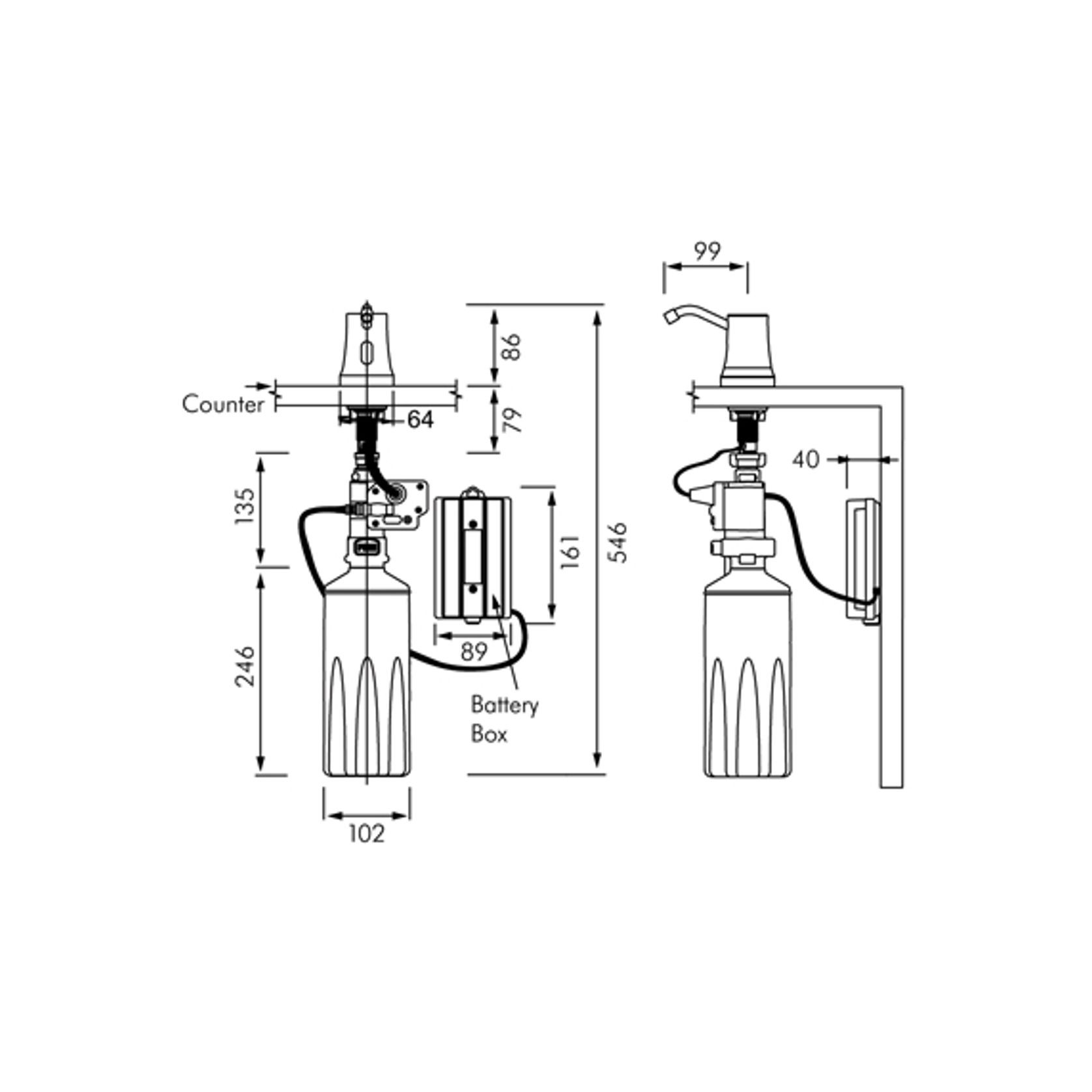 ASI Roval Bench Mounted Automatic Soap Dispenser gallery detail image