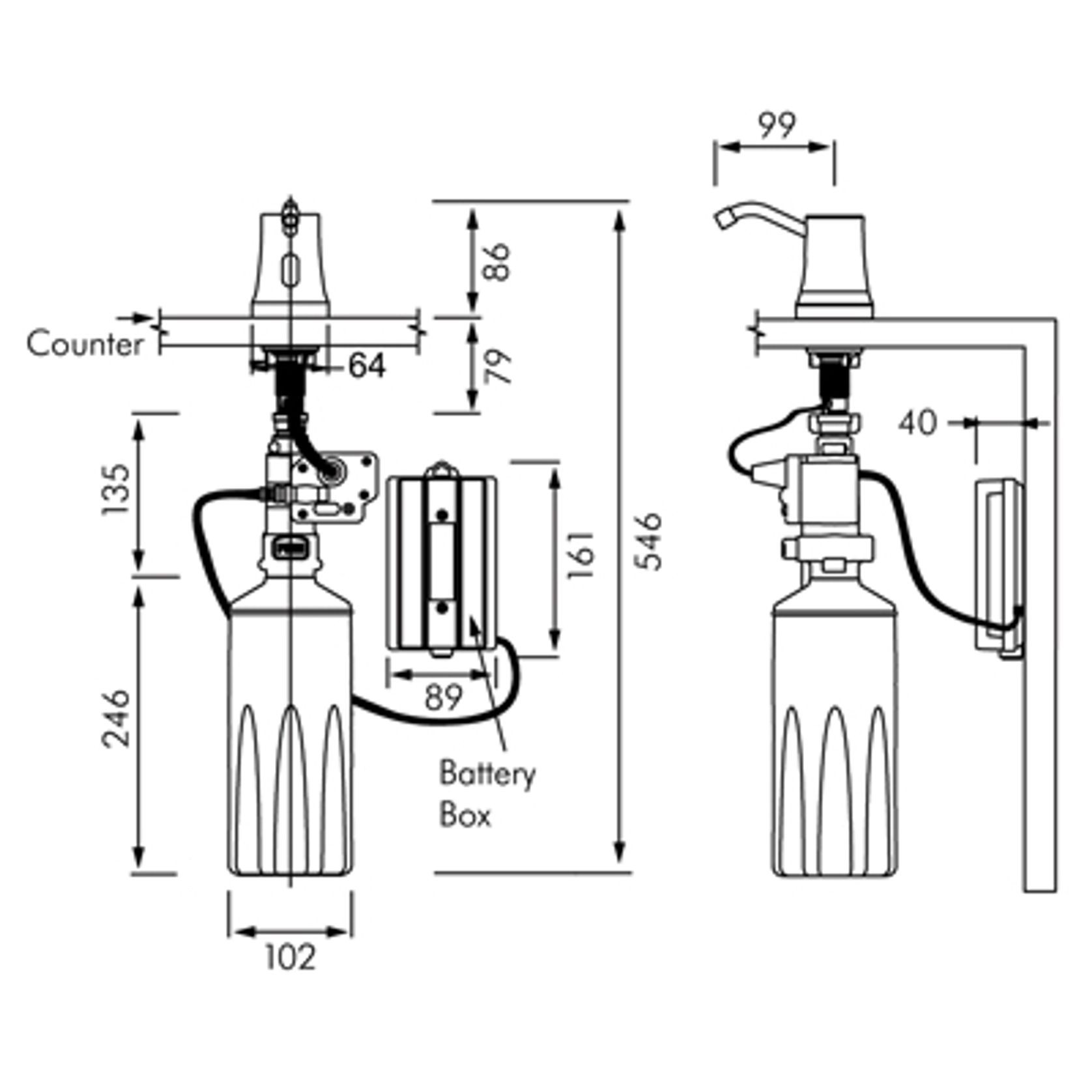 ASI Roval Bench Mounted Automatic Soap Dispenser gallery detail image