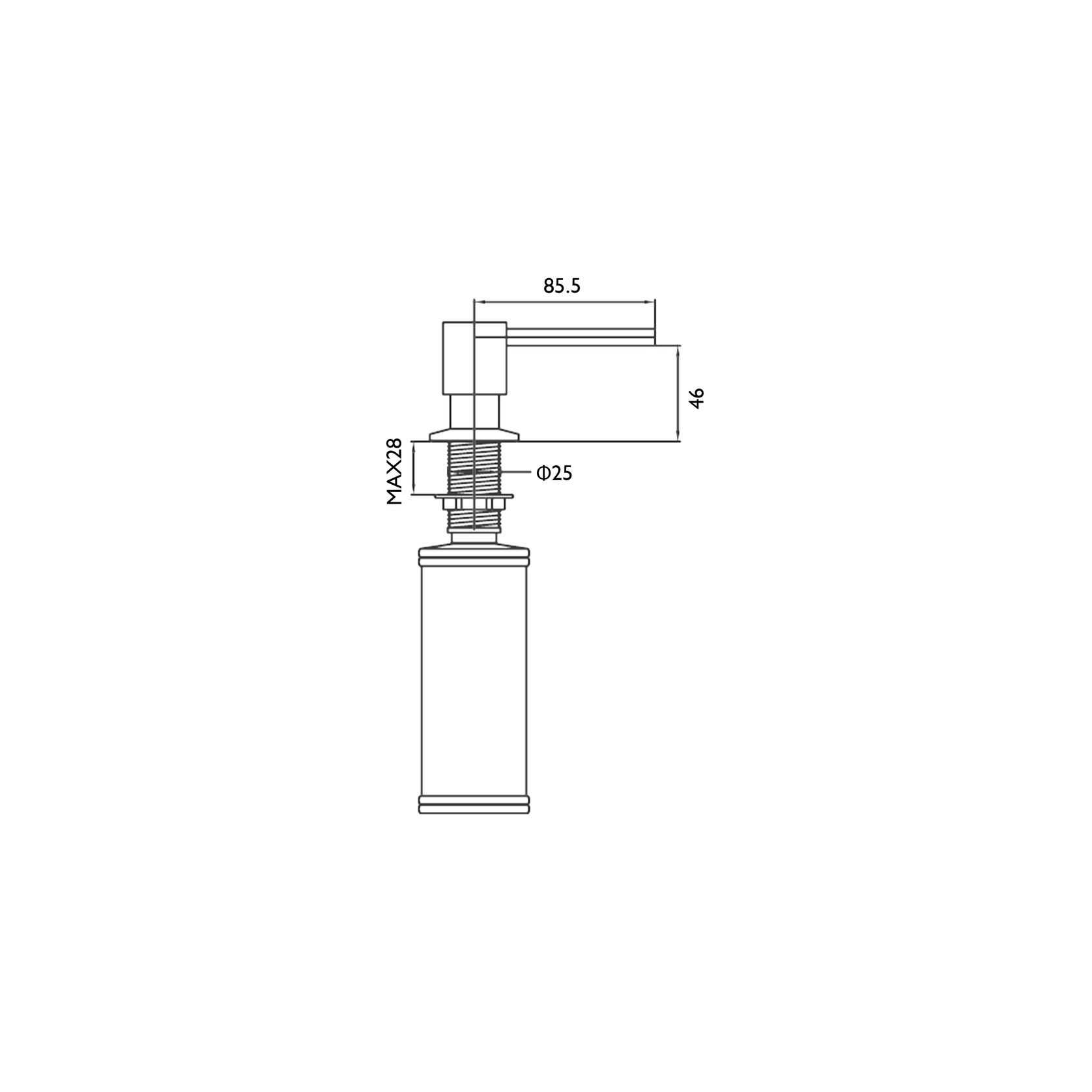 Aspen In-Bench Soap Dispenser Gun Metal gallery detail image