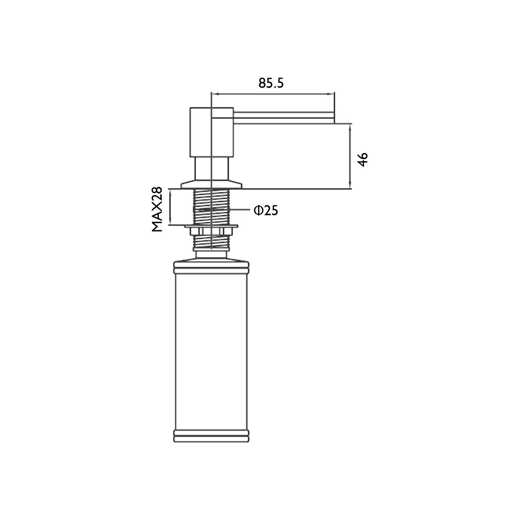 Aspen In-Bench Soap Dispenser Gun Metal gallery detail image