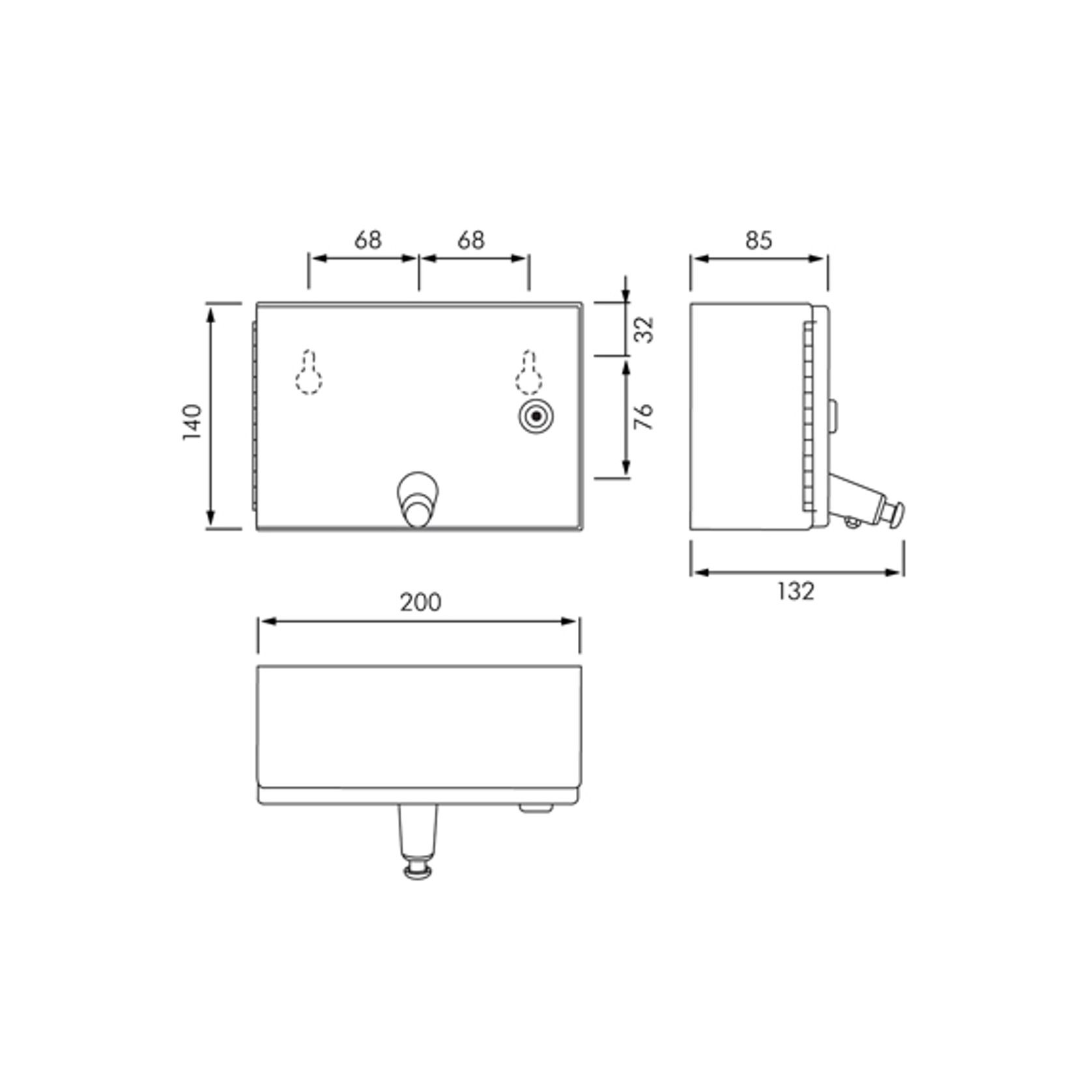 KWC Franke Wall Mount Horizontal Liquid Soap Dispenser gallery detail image