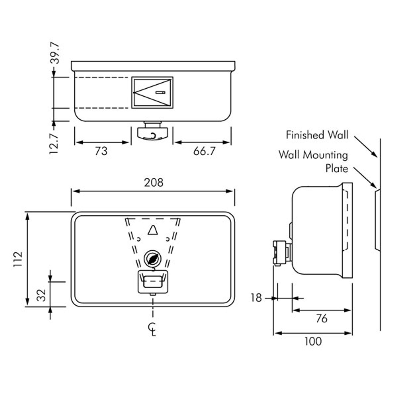 ASI Surface Mounted Horizontal Liquid Soap Dispenser gallery detail image