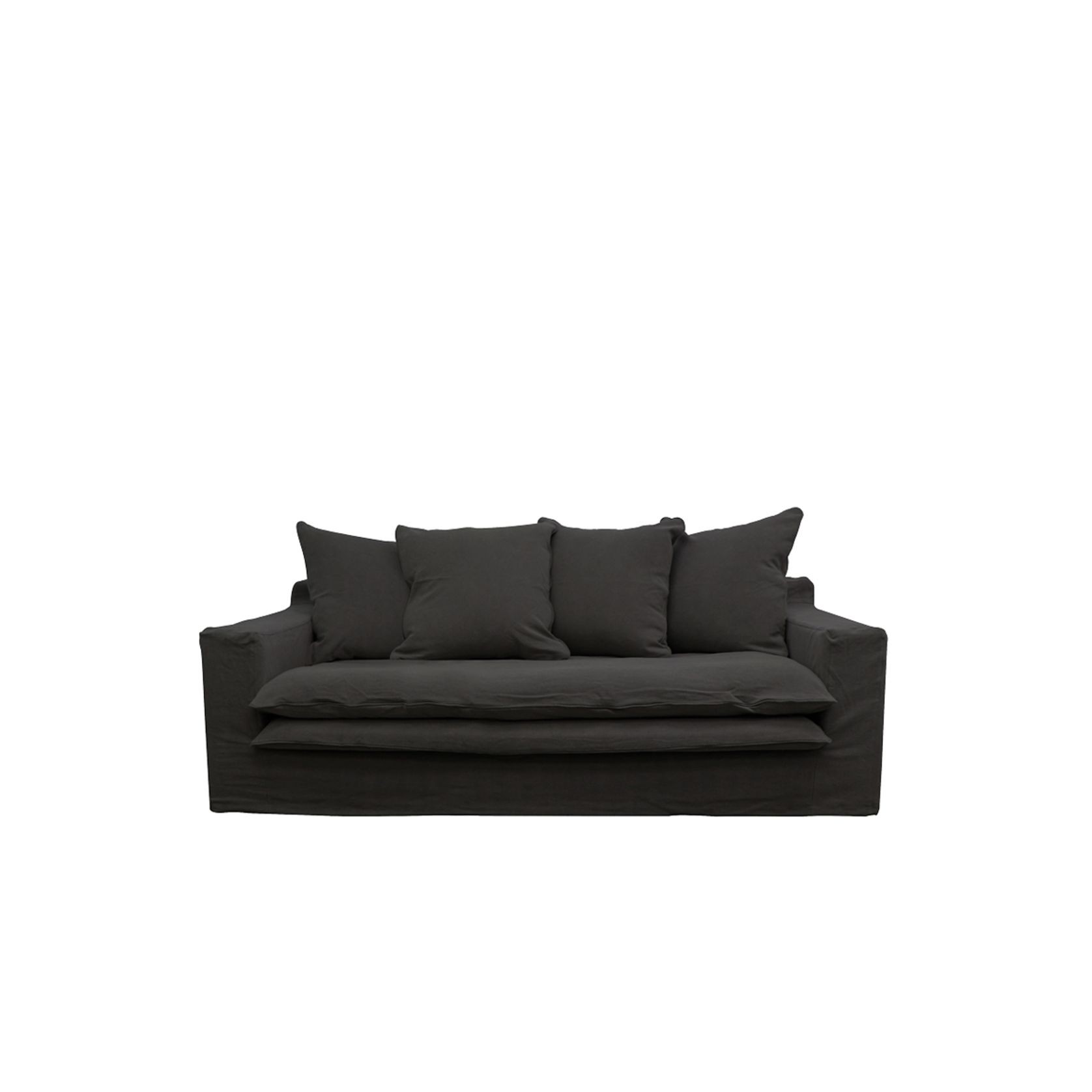 Keely Slipcover Sofa 2 Seater - Carbon gallery detail image