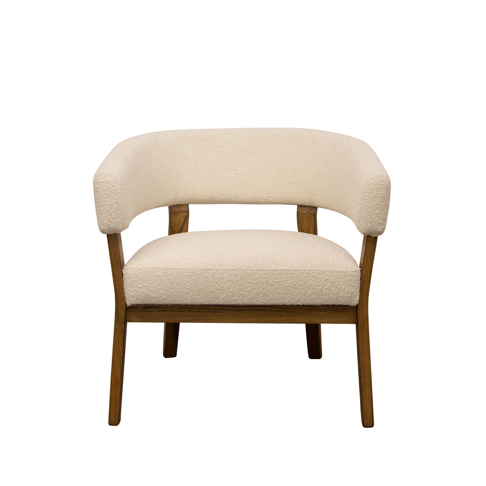 Tulsa Fabric Armchair - Cream Boucle gallery detail image