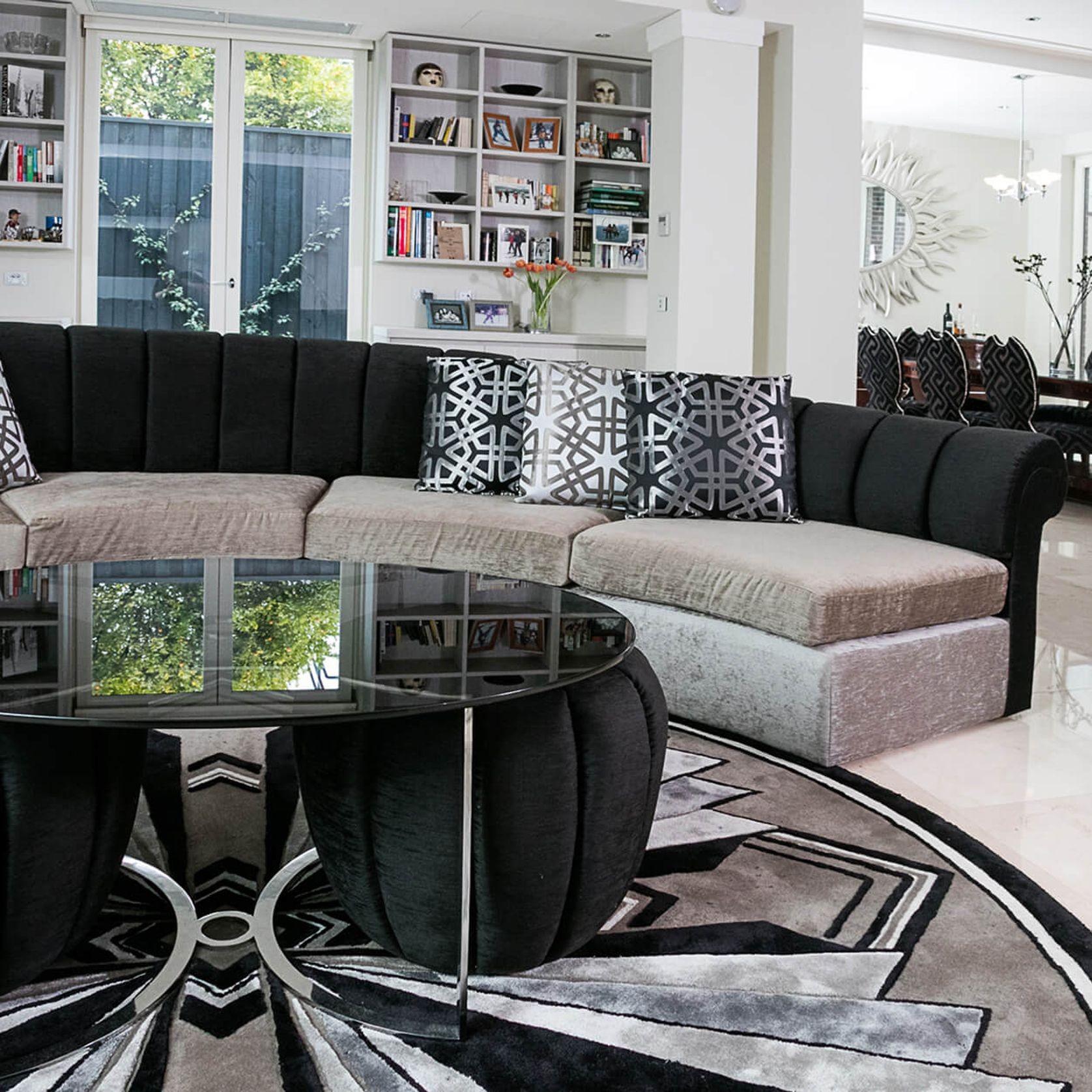 Bespoke Curved Art Deco Sofa gallery detail image