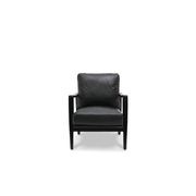 Reid Leather Armchair - Black gallery detail image