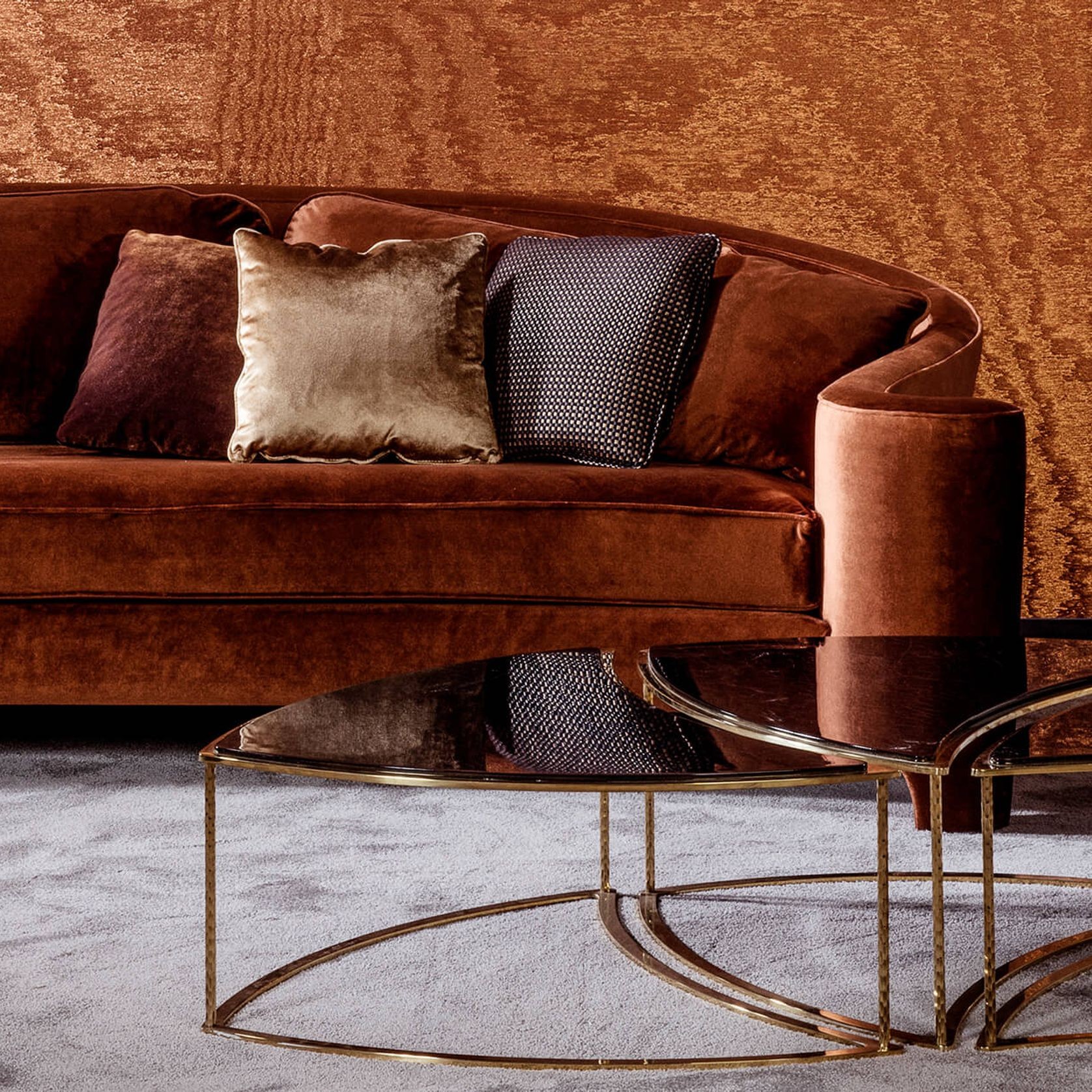Bespoke Contemporary Curved Arm Sofa gallery detail image