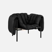 Hem Puffy Lounge Chair Black Leather / Black Grey Frame gallery detail image