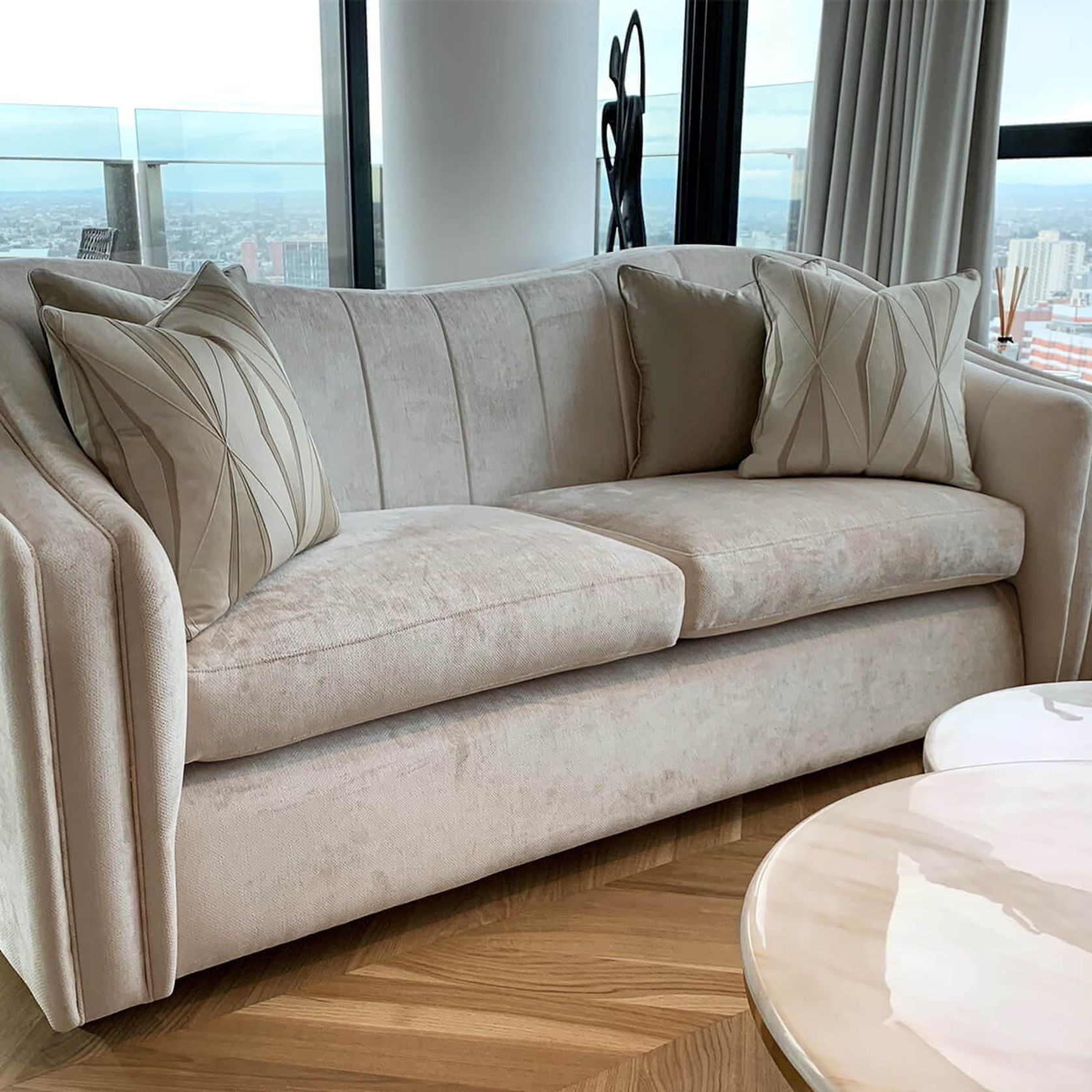 Contemporary Fluted Back Sofa gallery detail image