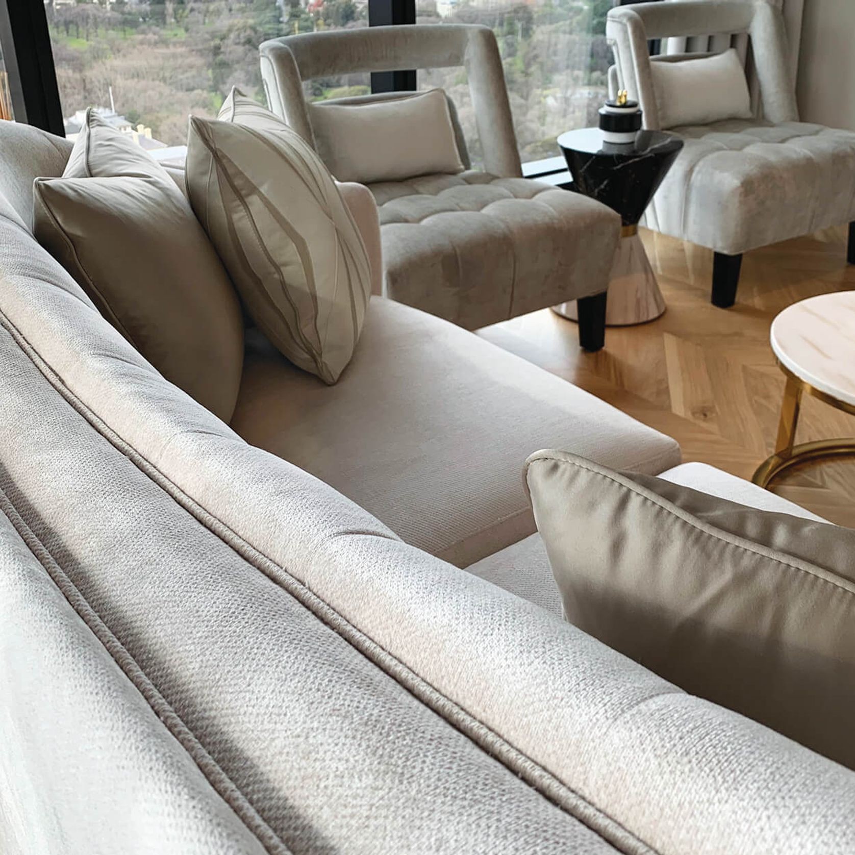 Contemporary Fluted Back Sofa gallery detail image