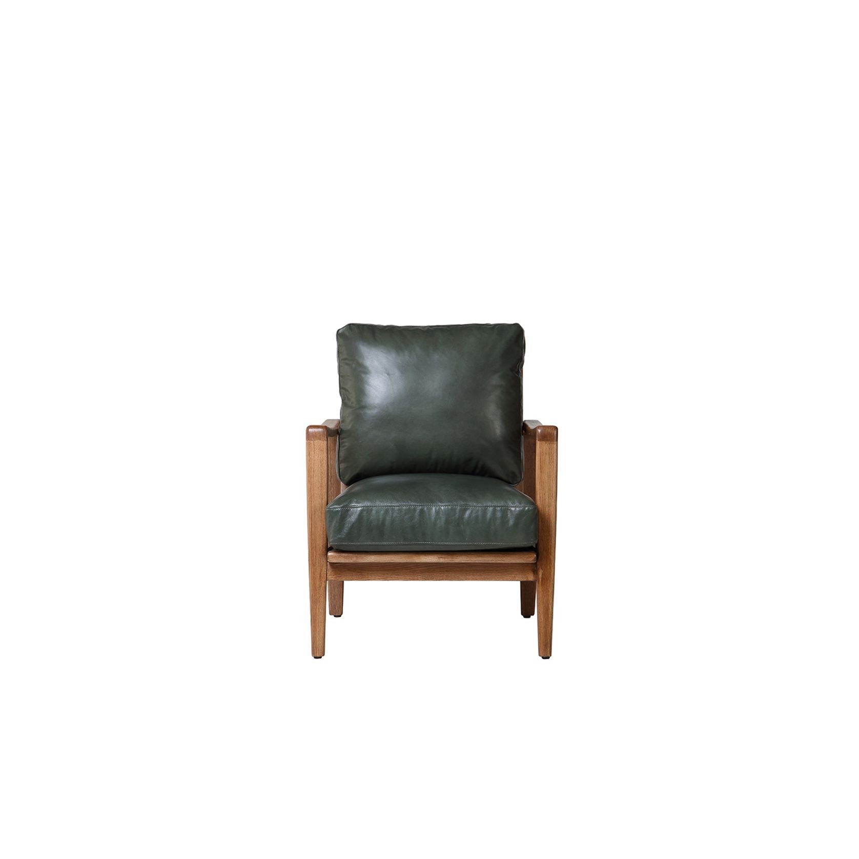 Reid Leather Armchair - Green Leather gallery detail image