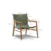 Norah Leather Sling Armchair | Teak & Olive Green gallery detail image