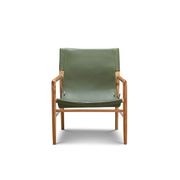 Norah Leather Sling Armchair | Teak & Olive Green gallery detail image