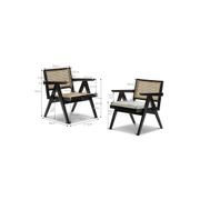 Mira Rattan Occasional Armchair | Black gallery detail image