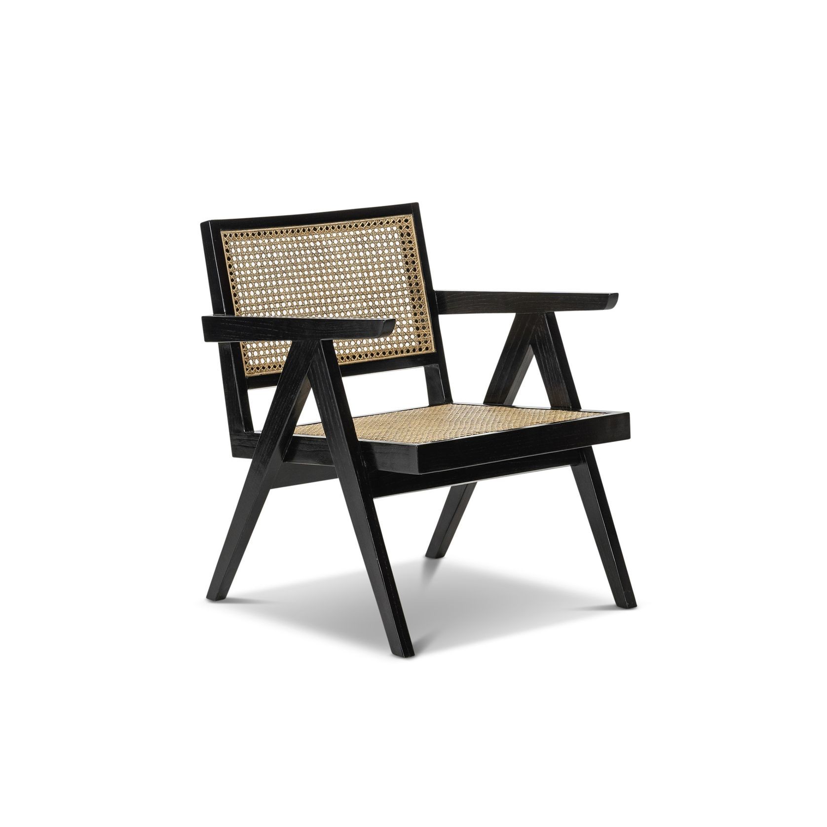 Mira Rattan Occasional Armchair | Black gallery detail image