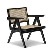 Mira Rattan Occasional Armchair | Black gallery detail image
