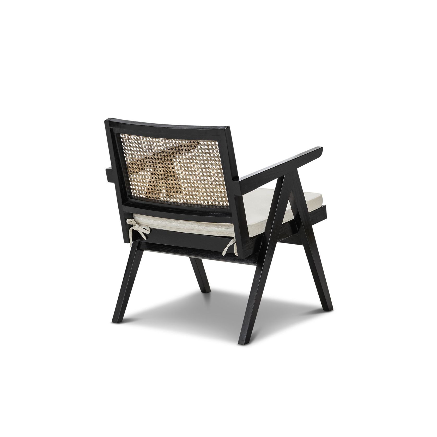 Mira Rattan Occasional Armchair | Black gallery detail image