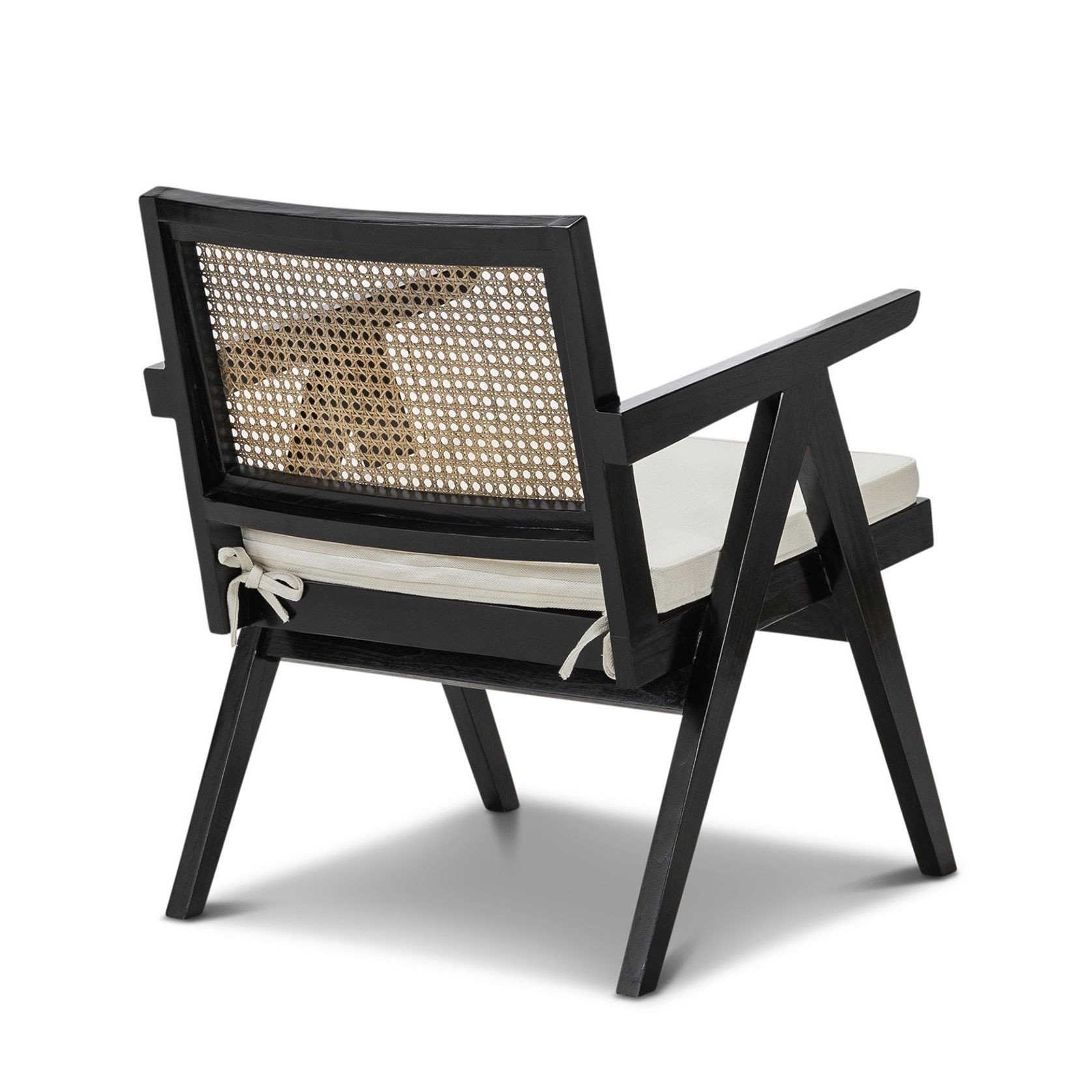 Mira Rattan Occasional Armchair | Black gallery detail image