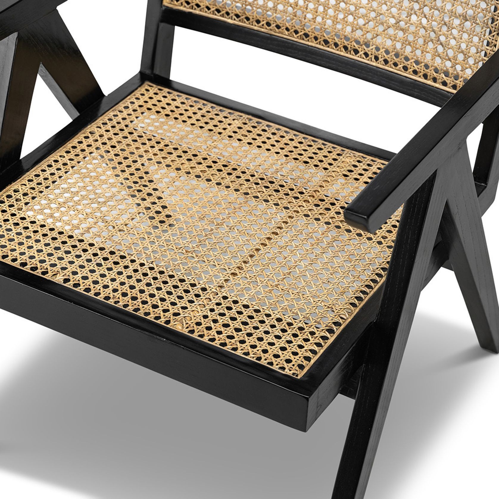 Mira Rattan Occasional Armchair | Black gallery detail image