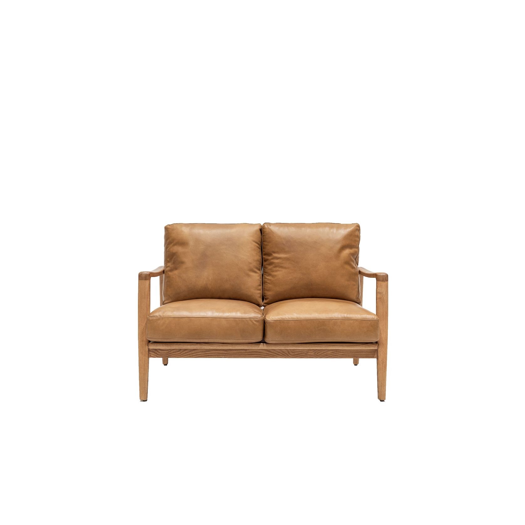 Reid Leather 2 Seater Sofa - Tan Leather gallery detail image