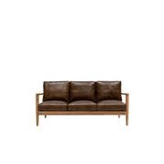 Reid Leather 3 Seater Sofa - Brown Leather gallery detail image