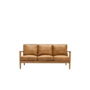 Reid Leather 3 Seater Sofa - Tan Leather gallery detail image