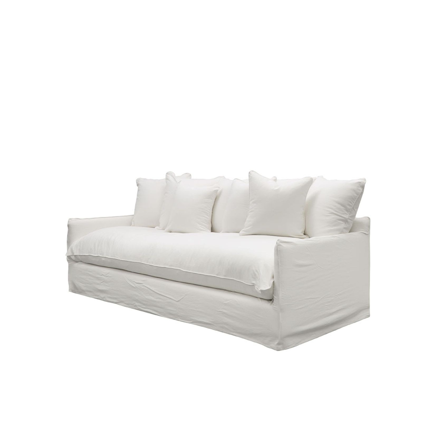 Lotus Slipcover 3 Seater Sofa - White gallery detail image