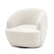 Cuddle Swivel Armchair | Cream Bouclé gallery detail image