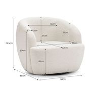 Cuddle Swivel Armchair | Cream Bouclé gallery detail image