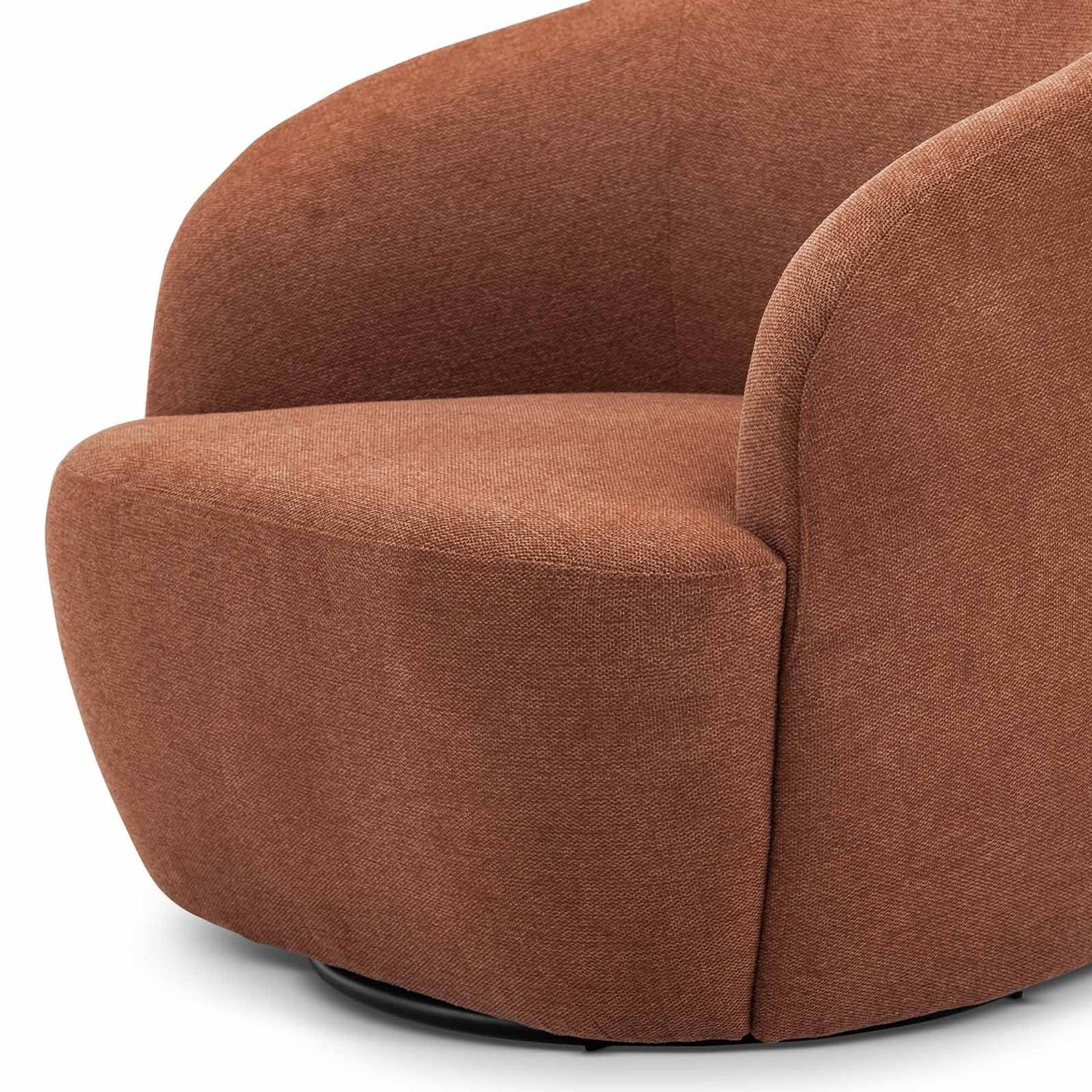 Cuddle Swivel Armchair | Rust Orange gallery detail image