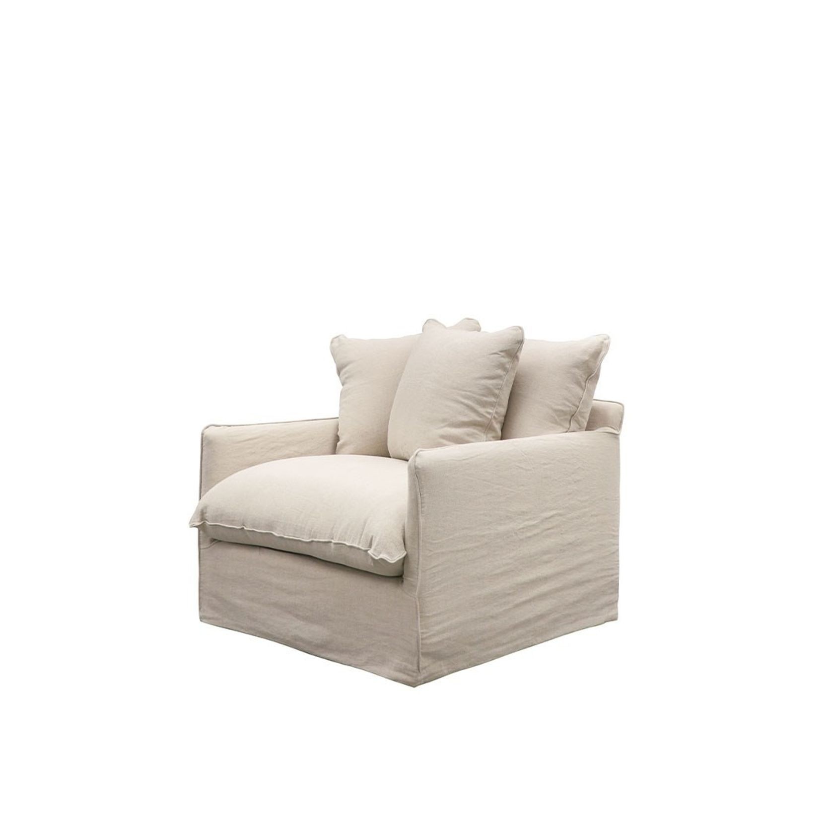 Lotus Slipcover Armchair - Oatmeal gallery detail image