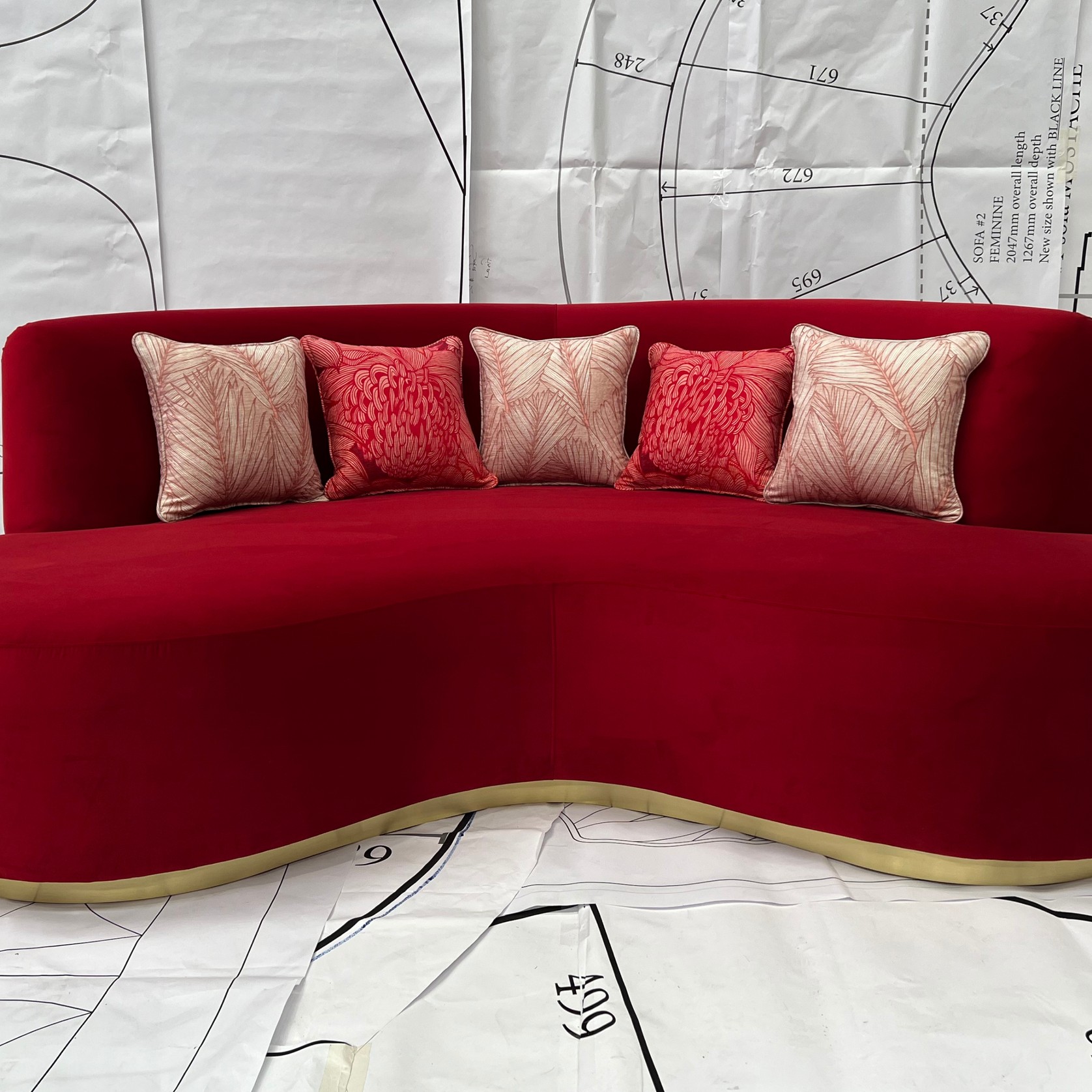Mid Century Semi-Circle Sofa gallery detail image