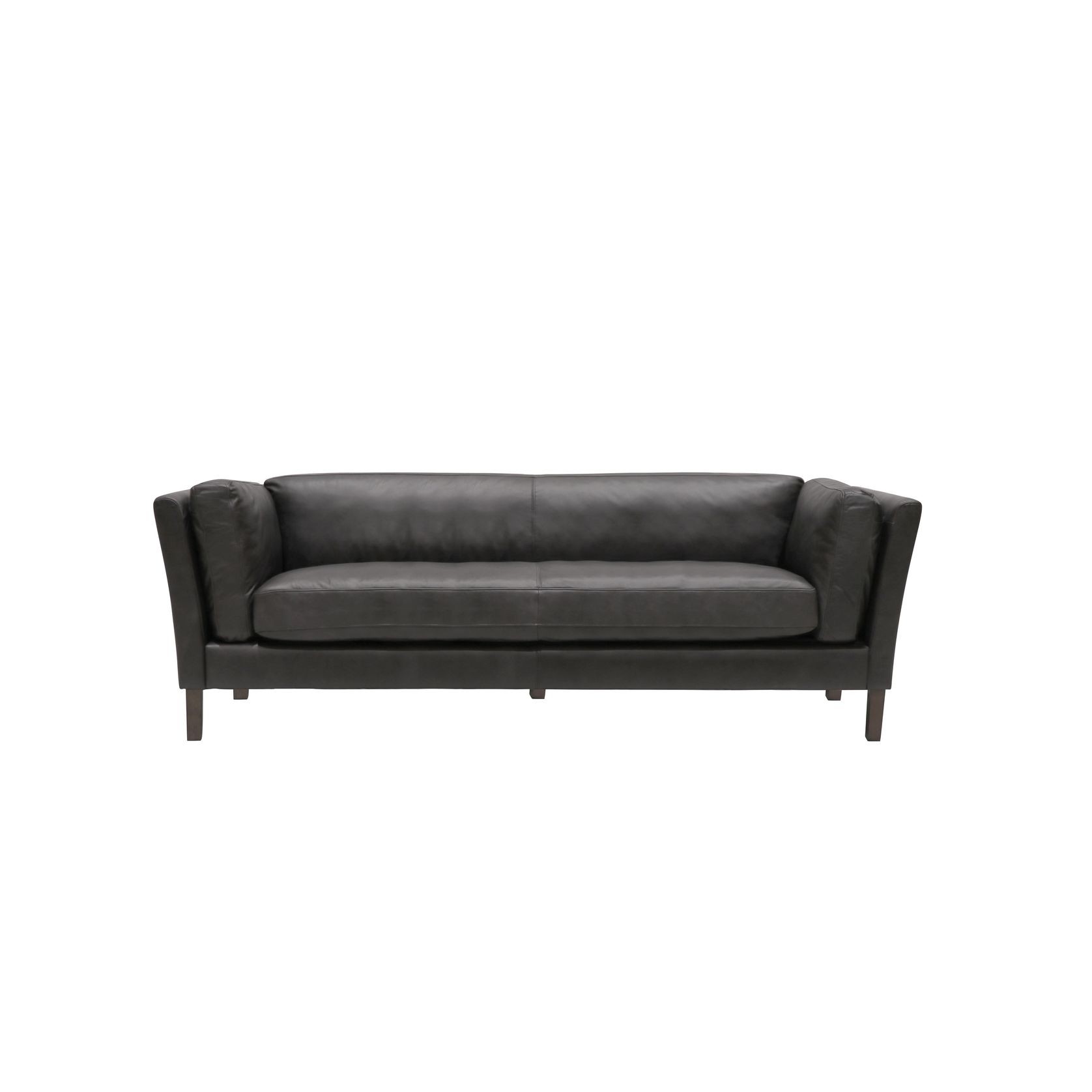Modena Italian Leather 3 Seater Sofa - Onyx gallery detail image