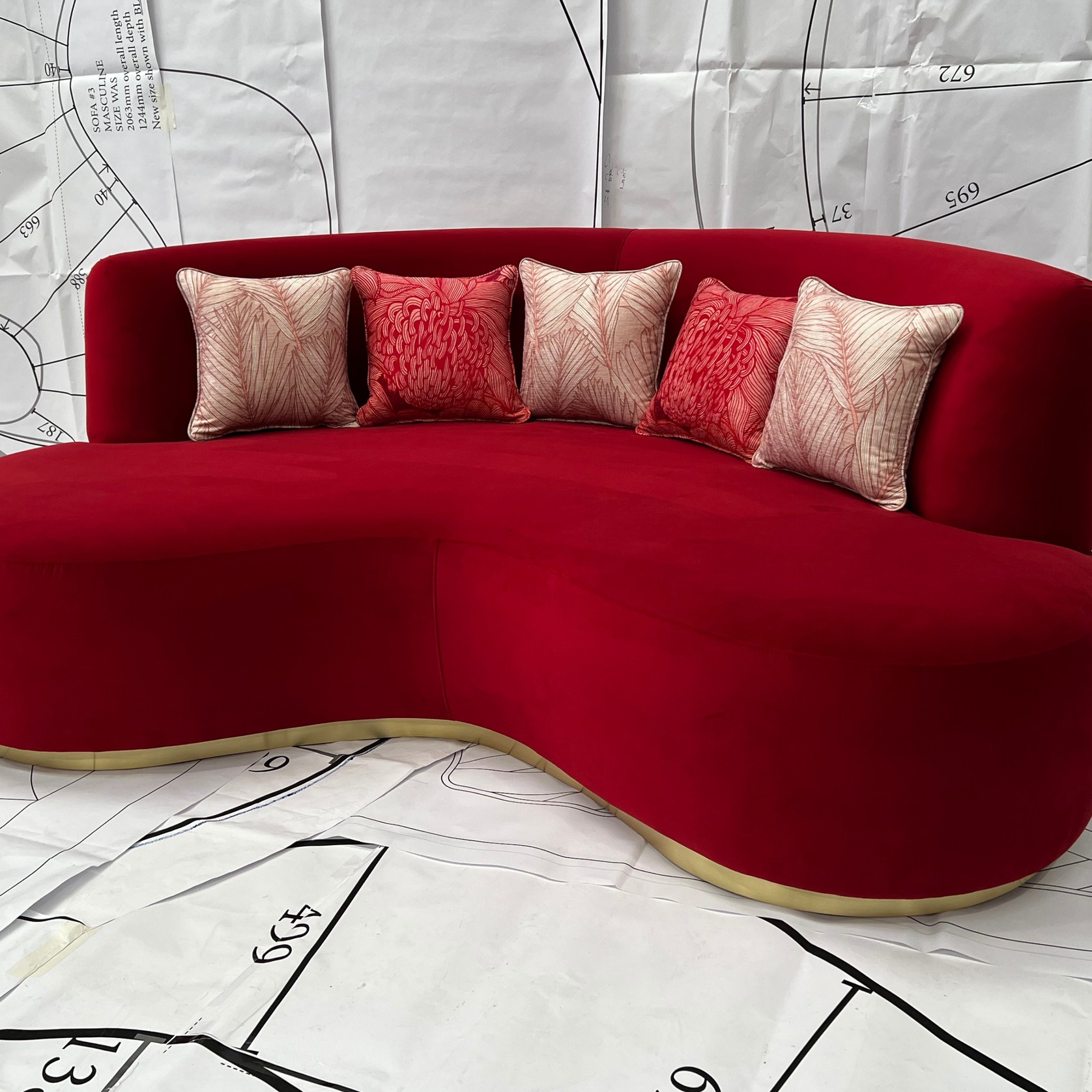 Mid Century Semi-Circle Sofa gallery detail image