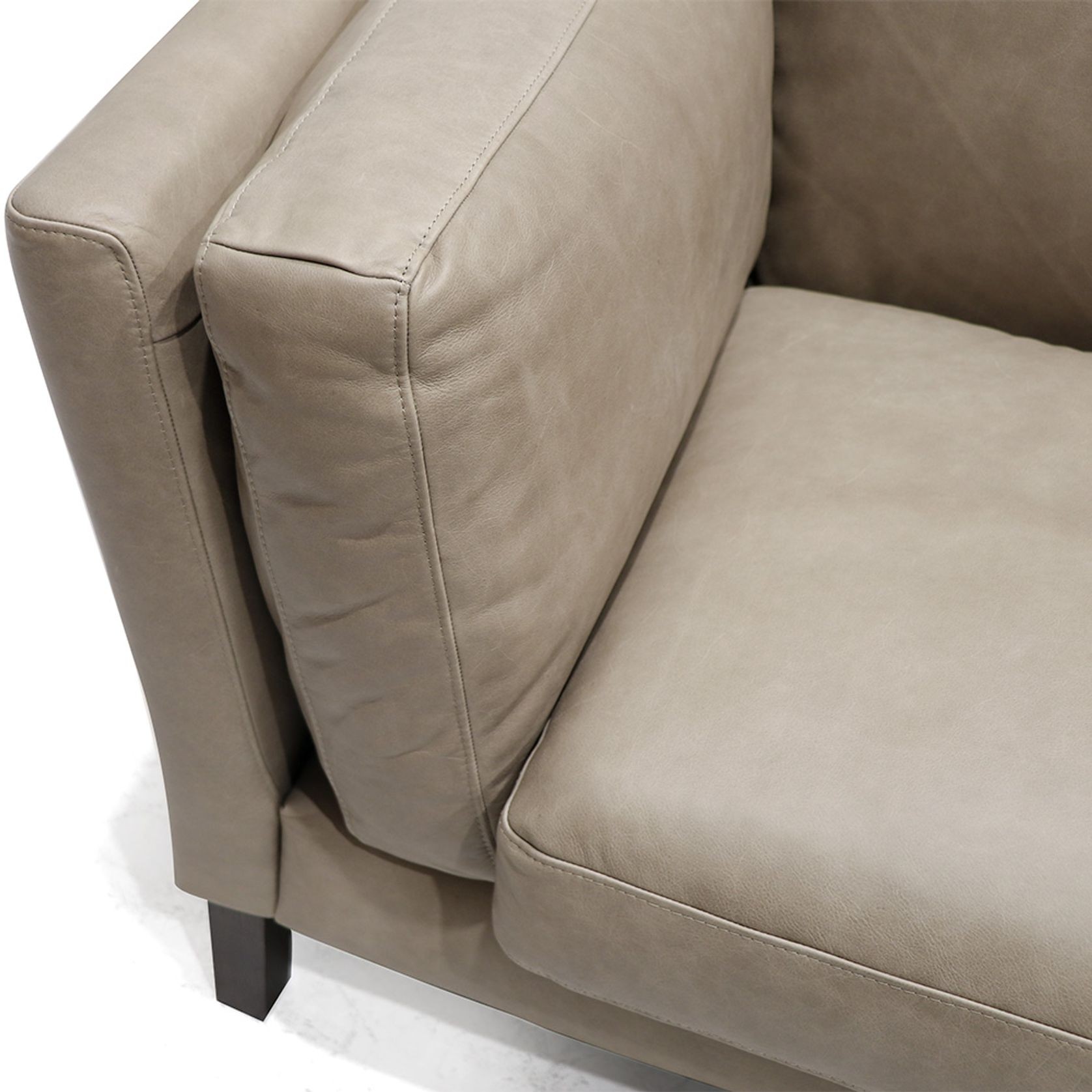 Modena Italian Leather 3 Seater Sofa - Riverstone gallery detail image
