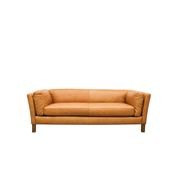 Modena Italian Leather 3 Seater Sofa - Chestnut gallery detail image