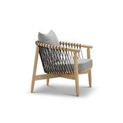 Tait Solid Ashwood Woven Rope Lounge Armchair | Natural & Grey gallery detail image